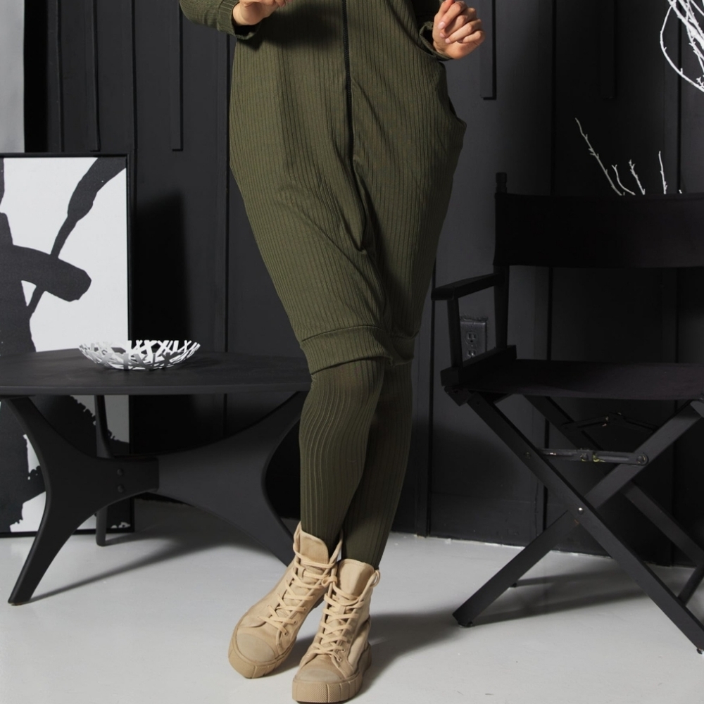 Ribbed cotton leggings